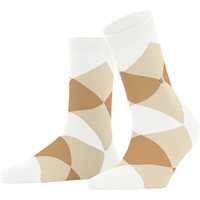Burlington Damen Socken Bonnie, Rautenmuster, Bio-Baumwolle Weiß/Sand 36-41