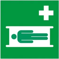 Gramm Medical Symbol Krankentrage, Kunststoff,150 x 150 mm