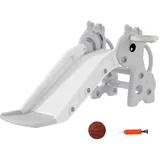 aiyaplay Rutsche 3 in 1 mit Basketballkorb Grau