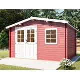 Gartenhaus aus Holz 28mm Schuppen Gerätehaus 3.9x2.4M Mit Boden, Leo EB28047F18L