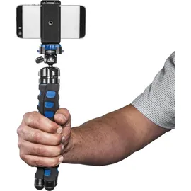 Walimex Mantona kaleido Flex leichtes Flex Stativ (mit hochwertigem 360° Kugelkopf, geeignet für Digital und Videokameras, Smartphones und Action Cams) ocean blue