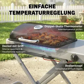 Outsunny Tragbarer Gasgrill 1-Brenner schwarz