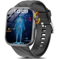 2026 Neue Smartwatch EKG+HRV/Harnsäure/BMI Herren Damen 1,97" AMOLED Gesundheitsuhr mit Telefonfunktion 24H Blutdruck Herzfrequenz SpO2 Körpertemperatur, Emotion/Stimmung/Schlaf-Monitor Fitnessuhr