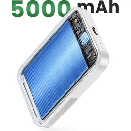 Akashi MagSafe-Powerbank 5000mAh MagSafe Weiß USB-C 20W, PD