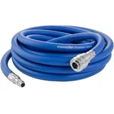 POPPSTAR Druckluftschlauch 10 m (Hybrid PVC mit Gewebe, Innendurchmesser 9,2mm mit Schnellkupplung & Kupplungsstecker) bis 20 bar, blau