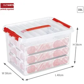 SUNWARE Q-Line Weihnachtsbox 22 L 1-tlg. transparent/rot