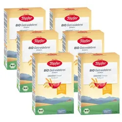 Töpfer Getreidebrei Bio Dreikorn 6x 175 g nach dem 6. Monat