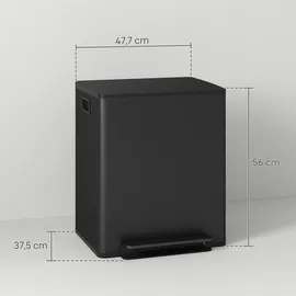 Homcom Treteimer 2 x 25 l Schwarz