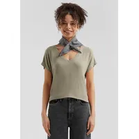 QS Fließendes Oversize-Shirt mit Rippstruktur - XXL