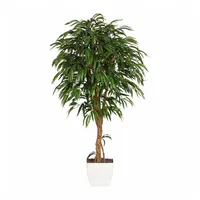 Creativ-green Kunstpflanze Ficus, Kunstbaum im Topf, mit Echtholzstamm, Höhe