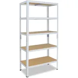 shelfplaza HOME 155x50x30 cm Schwerlastregal in weiß mit 5 Böden und 175 kg Traglast pro Boden