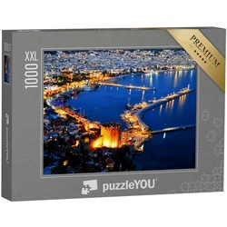 puzzleYOU Puzzle Puzzle 1000 Teile XXL „Alanya, Türkische Riviera bei Nacht“, 1000 Puzzleteile, puzzleYOU-Kollektionen Türkei