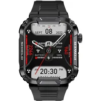 Smartwatch Damen Herren, Armbanduhr 1.85" Bluetooth, Fitnessuhr mit Überwachung von Herzfrequenz, Blutdruck, Atemübung (Modern, Schwarz)