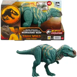 Jurassic World Wild Roar Majungasaurus Dinosaurier Actionfigur-Spielzeug, Beiß-Angriff und Brüllgeräusch