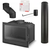Gusseisen Kamineinsatz FERGUSS LUX 18 11,9 kW 14 kW mit Blmschv2 Ecodesign2022 Anschlussset! - Grau