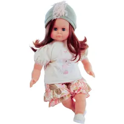 Schildkröt-Puppen Puppe Schlummerle 37 cm braune Haare, blaue Schlafaugen, Kleidung bunt mint/braun/rose