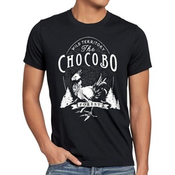 style3 Print-Shirt Herren T-Shirt Wild Chocobo final VII Rollenspiel schwarz 4XL