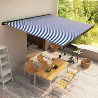 VidaXL Kassettenmarkise 400x300 cm Blau und Weiß