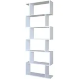 Hti-Living Bücherregal 6 Regalfächer 70189 40 x 30 x 180 cm Weiß