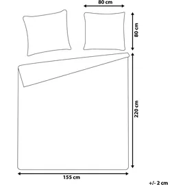 Beliani Bettwäsche Set weiß/grün Baumwolle 155 x 220 cm Grün