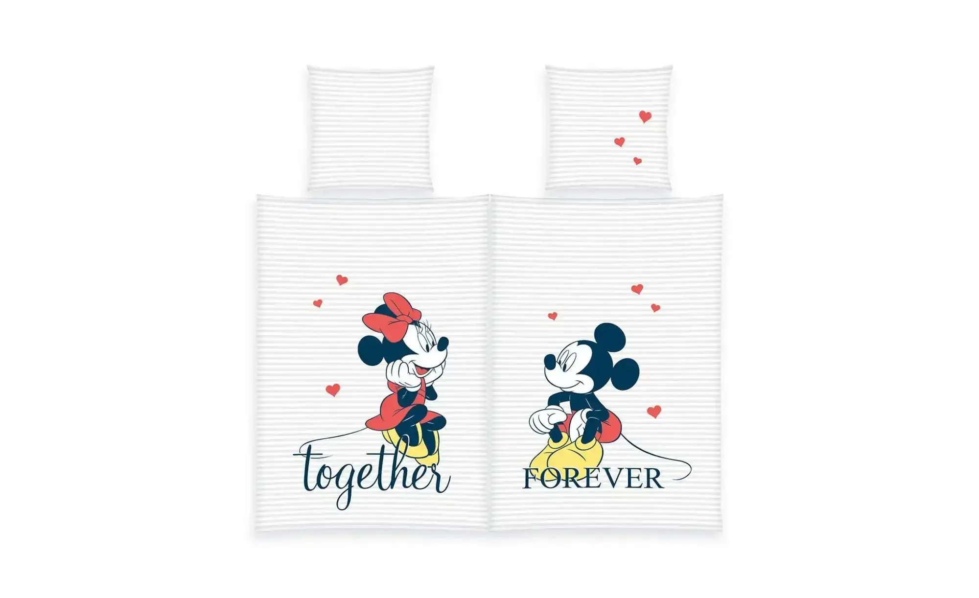 Herding Partner Bettwäsche-Set  Mickey & Minnie , mehrfarbig , Maße (cm): B: 135