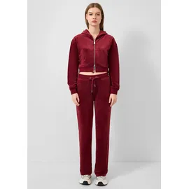 QS Hose aus weichem Nicki mit Logo-Stickerei | QS x Von Dutch - rot - 34