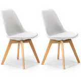 VS Venta-stock Stuhl Polsterstuhl Weiß 2er Set