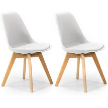 VS Venta-stock Stuhl Polsterstuhl Weiß 2er Set