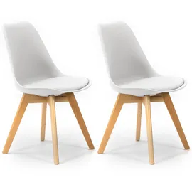 VS Venta-stock Stuhl Polsterstuhl Weiß 2er Set