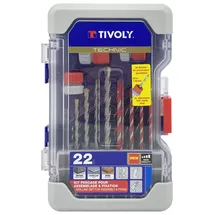 Tivoly Ranger Set mit 22 Teilen für Bohrer Durchmesser 3 bis 12 mm Rot/Grau