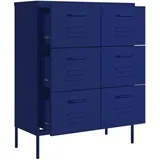 vidaXL Schubladenschrank 80 x 101,5 x 35 cm Marineblau