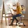 Homcom Rollhocker Kunstleder 32 x 40 x 70-86 cm Grau