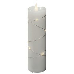 Konstsmide LED-Echtwachskerze, Wachs, Höhe: 17,8 cm - weiss