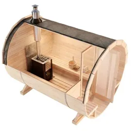 FinnTherm Fasssauna Carrie 2 Sitzbänke aus Holz Wandstärke 42 mm