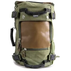 Motorrad Rucksack Canvas Craftride VG6 Vintage Hecktasche 28Ltr Retro grün
