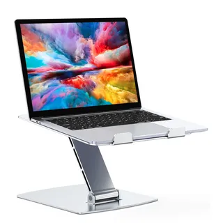 glangeh Schreibtisch-Bücherständer Aluminium, Höhenverstellbar, Ergonomischer, Tragbarer Notebook Ständer für Schreibtisch, Faltbarer Kompatibel mit MacBook Air Pro (10–16 Zoll)