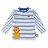 Sigikid Langarmshirt Tiger & Löwe in Weiß-Blau gestreift | Gr.: 128