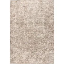OBSESSION Teppich OBSESSION "My Bella 239", beige (creme), B:120cm H:13mm L:170cm, Polyester, Teppiche, Teppich, modernes abstraktes Design, Hoch-Tief Effekt, mit Fransen