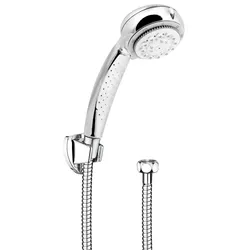 Handbrause CORNAT "8 Strahlarten: Normal-, ECO-, Soft & Massagestrahl - Anti-Kalk", grau (chrom), B:11cm H:23cm T:8cm, Duschköpfe, Wasserspareinsatz - 150 cm Brauseschlauch