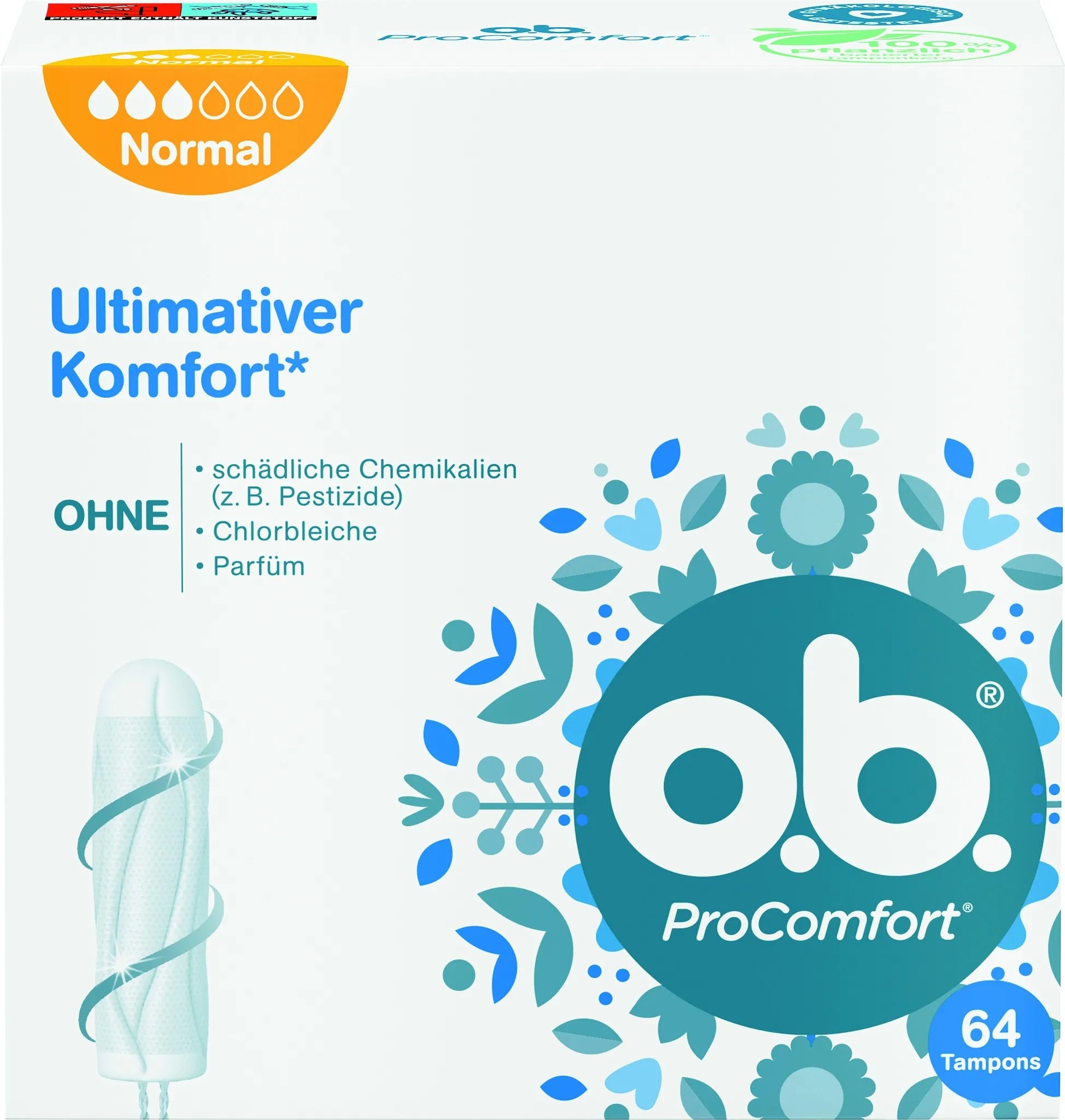 o.b., Tampons, Pro Comfort Normal (64 x, Normal)