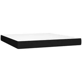 vidaXL Boxspringbett mit Matratze & LED Schwarz 160x200 cm Stoff