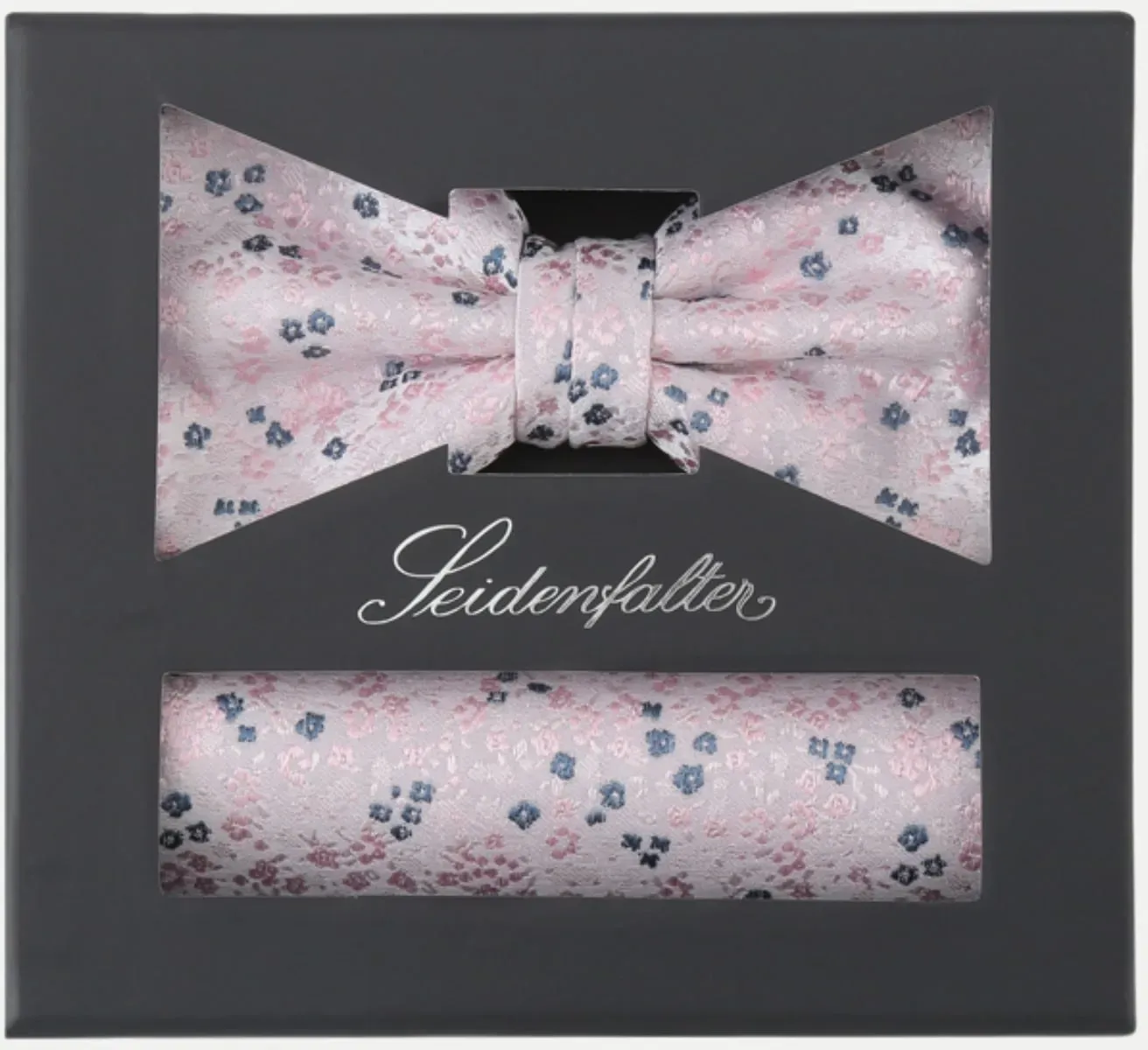 Set Fliege + Einstecktuch Rosa