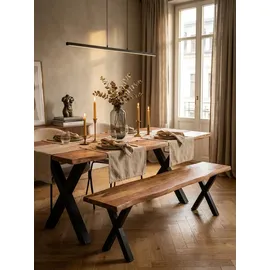 KADIMA DESIGN Sitzbank Akazie Beige 180 x 40 x 45,5 cm