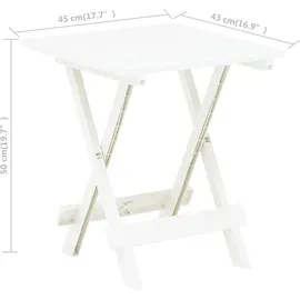 PROGARDEN Klapptisch 45 x 43 x 50 cm weiß