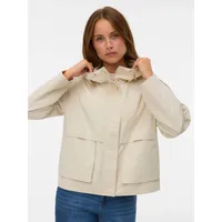 Vero Moda Parka VERO MODA "VMMICHELA SHORT PARKA", Damen, Gr. S, oatmeal, Web, Obermaterial: 100% Polyester, unifarben, hüftlang, Jacken Parka, Polyester