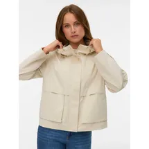 Vero Moda Parka VERO MODA "VMMICHELA SHORT PARKA", Damen, Gr. S, oatmeal, Web, Obermaterial: 100% Polyester, unifarben, hüftlang, Jacken Parka, Polyester