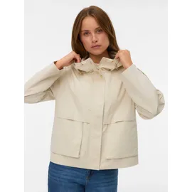 Vero Moda Parka VERO MODA "VMMICHELA SHORT PARKA", Damen, Gr. S, oatmeal, Web, Obermaterial: 100% Polyester, unifarben, hüftlang, Jacken Parka, Polyester