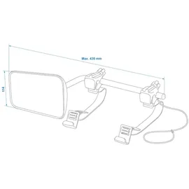 PRO PLUS 2x Universelle Wohnwagenspiegel mit elastischen Spanngummis Links u. Rechts – Inkl. Aufbewahrungstasche Caravanspiegel mit Flachglas