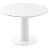 designimpex Esstisch Design HES-111 Tisch rund oval Hochglanz ausziehbar 100-148cm weiß