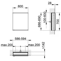 Keuco Royal Modular 2.0 DALI 600x700x160mm, 1 SD, WE,